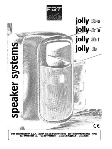 Fbt jolly manuale - jolly, 5